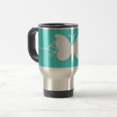 Mug De Voyage Boug de papillon turquoise (Devant gauche)