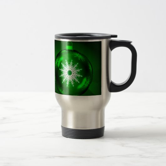 Mug De Voyage Boule de décoration de Noël verte (Droit)