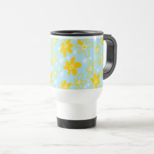 Mug De Voyage Bouquet Fleur Daisy Meadow Sky Jaune Blanc