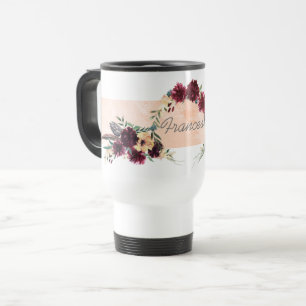Mug De Voyage Bourgogne et pêche à la florale Boug de voyage p