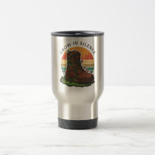 Mug De Voyage Bouteille d'eau vintage rétro Grow In Silence Natu