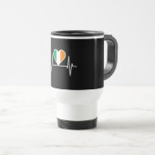 Mug De Voyage Bouton de coeur du drapeau irlandais (Devant droit)