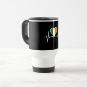 Mug De Voyage Bouton de coeur du drapeau irlandais (Devant gauche)
