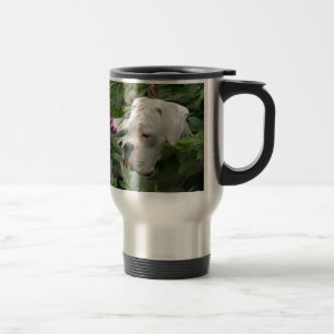 Mug De Voyage Boxeur blanc dans Rhodies rose