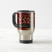 Mug De Voyage Brick rouge & or damas (Devant gauche)