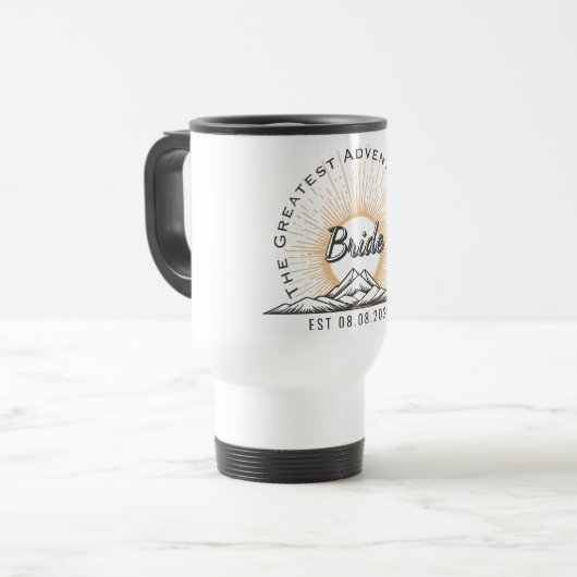 Mug De Voyage Bride The Greatest Adventure Begins Personalized (Devant gauche)