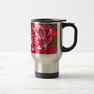 Mug De Voyage Bright pink Camellia watercolor art flower