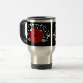 Mug De Voyage Bright Red Gerbera Daisy on Black (Devant gauche)