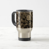 Mug De Voyage Brocade chinoise - argent et noir (Devant gauche)
