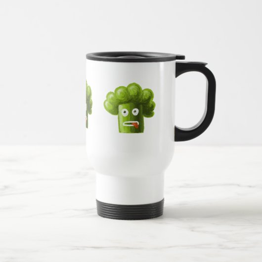 Mug De Voyage Brocoli drôle de bande dessinée (Droite)
