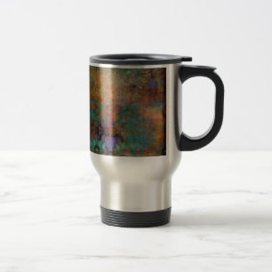 Mug De Voyage Bronze, Turquoise, violet Abstrait