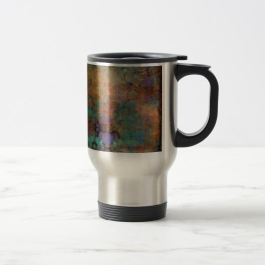 Mug De Voyage Bronze, Turquoise, violet Abstrait (Droit)