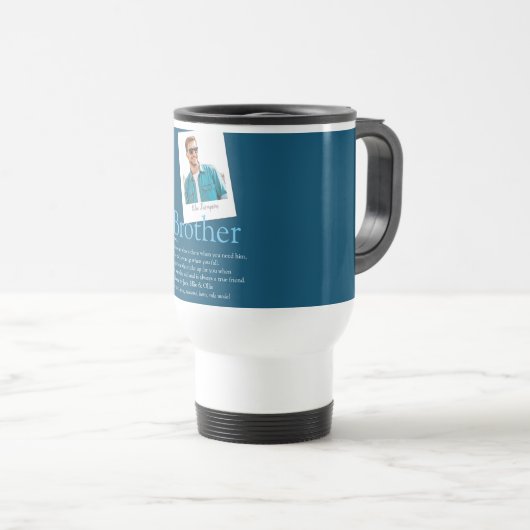 Mug De Voyage Brother Definition Photo Modern Fun Blue (Devant droit)