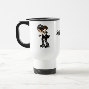 Mug De Voyage Brouilleur de Derby de rouleau noir et blanc