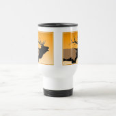 Mug De Voyage Brouillonnant Bull Elk au coucher du soleil Art or (Centre)