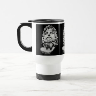 Mug De Voyage Buste en marbre gréco-romain Classique Noir et Bla