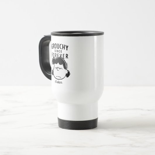 Mug De Voyage cacahuètes | Grouchy depuis toujours Lucy (Devant gauche)