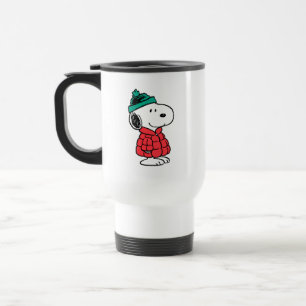 Mug De Voyage cacahuètes Snoopy Chat d'hiver et Casquette