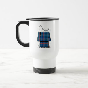 Mug De Voyage cacahuètes   Snoopy Plaid Flannel Holiday Dog Hous