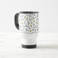 cacahuètes | Snoopy & Woodstock B&W Flower Motif