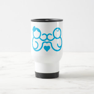 Mug De Voyage Cadeau d'art en ligne minimaliste de mère et de bé