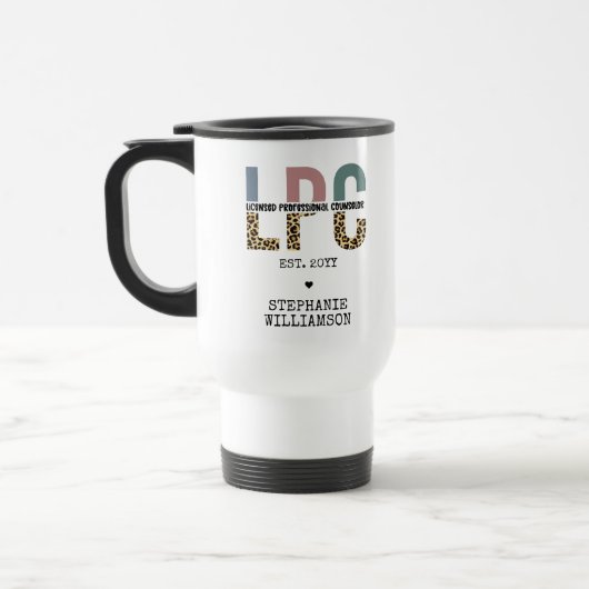 Mug De Voyage Cadeau de conseiller professionnel autorisé LPC pe (Gauche)