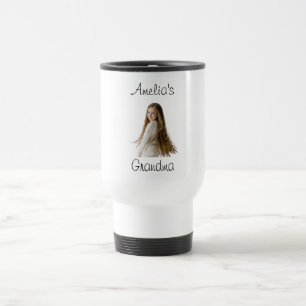 Mug De Voyage Cadeau de grand-mère - Nom et photo de grand-enfan