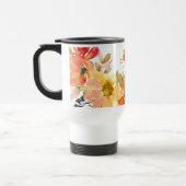 Mug De Voyage Cadeau de monogramme floral orange Nom (Gauche)