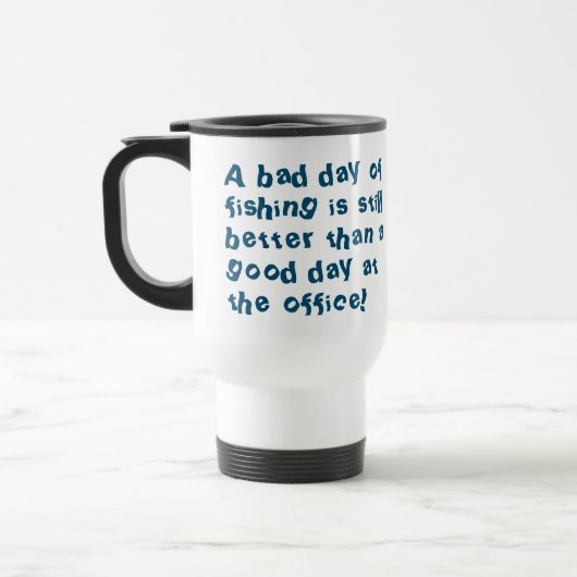 Mug De Voyage Cadeau de pêcheur avec citation de pêche (Gauche)