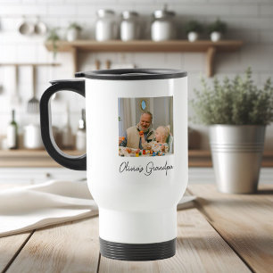 Mug De Voyage Cadeau photo grand-père personnalisé