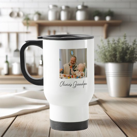 Mug De Voyage Cadeau photo grand-père personnalisé