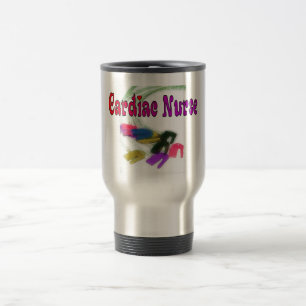 Mug De Voyage Cadeaux cardiaques d'art d'aquarelle d'infirmière
