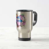Mug De Voyage Cadeaux de conception de coeur de rose (Devant droit)