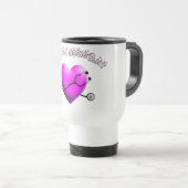 Mug De Voyage Cadeaux de conception de COEUR de ROSE d'aide (Devant droit)