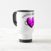 Mug De Voyage Cadeaux de conception de COEUR de ROSE d'aide (Devant gauche)