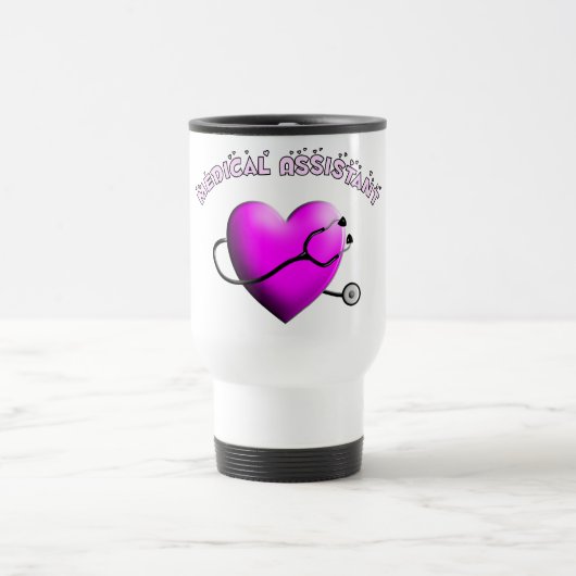 Mug De Voyage Cadeaux de conception de COEUR de ROSE d'aide (Centre)