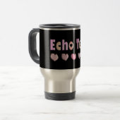 Mug De Voyage Cadeaux de conception de COEURS de ROSE de (Devant gauche)