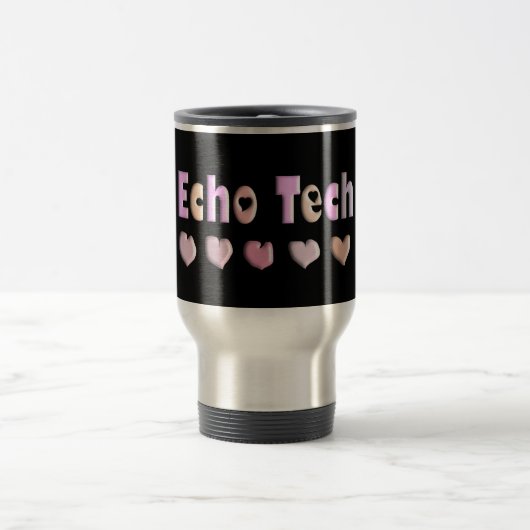 Mug De Voyage Cadeaux de conception de COEURS de ROSE de (Centre)