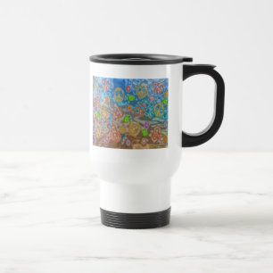 Mug De Voyage Cadeaux de vêtements de vie océanique paisible rét