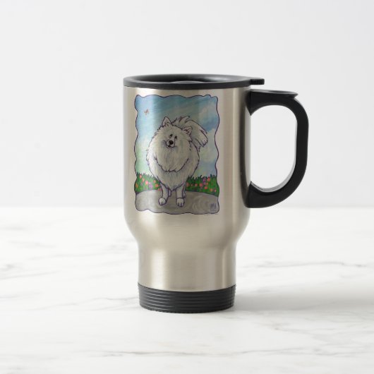 Mug De Voyage Cadeaux et accessoires Poméraniens blancs (Droit)