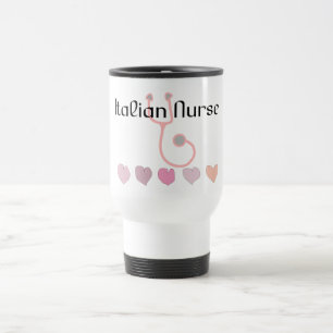 Mug De Voyage Cadeaux italiens d'infirmière--Coeurs et
