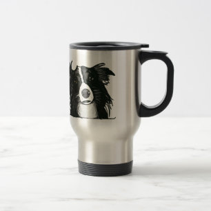 Mug De Voyage Cadeaux noirs et blancs de border collie
