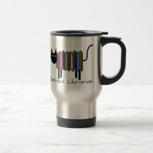 Mug De Voyage Cadeaux retirés de chat de livre de bibliothécai