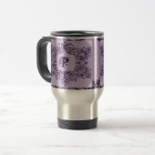 MUG DE VOYAGE CADRE BAROQUE POURPRE PARISIEN AVEC L'INITIALE (Devant gauche)