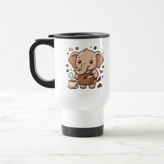 Mug de voyage Café Éléphant Mignon (Gauche)