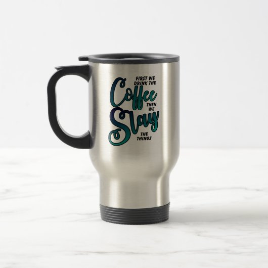 Mug De Voyage Café Et Couper Les Choses (Gauche)