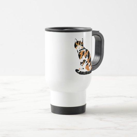 Mug De Voyage Calico chat assis (Devant droit)
