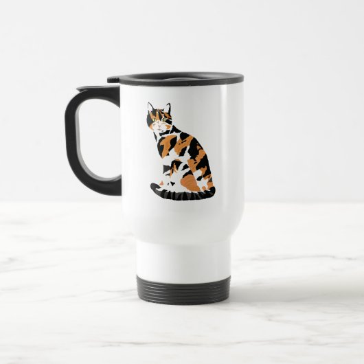 Mug De Voyage Calico chat assis (Gauche)