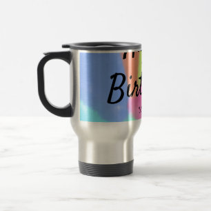 Mug De Voyage calligraphie simple et minimale joyeux anniversair