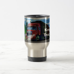 Mug De Voyage Camion de fret rouge pour enfants et camionneurs